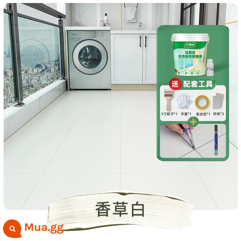 Sơn sàn epoxy gốc nước Sankees Sơn sàn xi măng tự san phẳng chịu mài mòn Sơn cải tạo sàn nhà trong nhà - [Nâng cấp chống lão hóa] Vanilla White (Chất bảo dưỡng miễn phí)