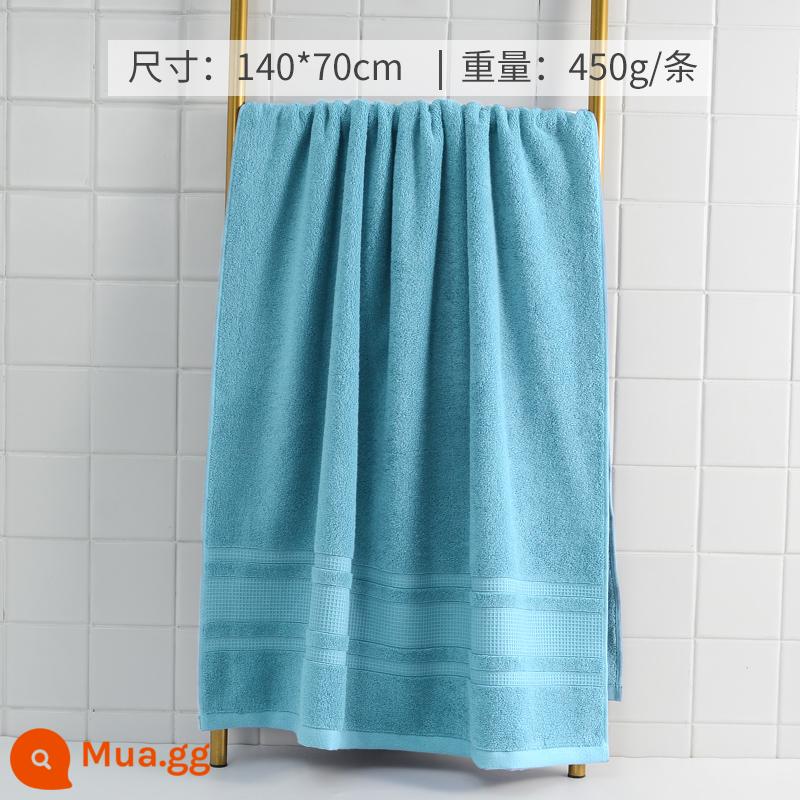 Jie Liya khăn tắm cotton nguyên chất 2023 mới khăn lớn người lớn trẻ em thấm hút mềm mại nam nữ mùa đông khăn tắm - [Dày] Xanh 450g (mẫu 7496)