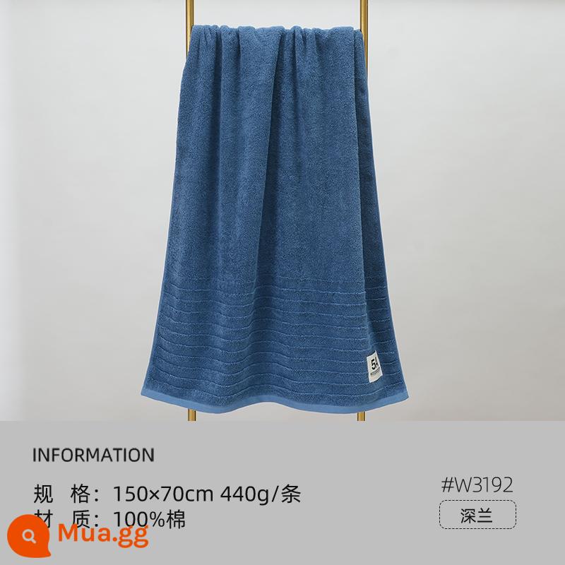 Jie Liya khăn tắm cotton nguyên chất 2023 mới khăn lớn người lớn trẻ em thấm hút mềm mại nam nữ mùa đông khăn tắm - [Nâng cấp và làm dày kháng khuẩn 5A] Xanh đậm (W3192)