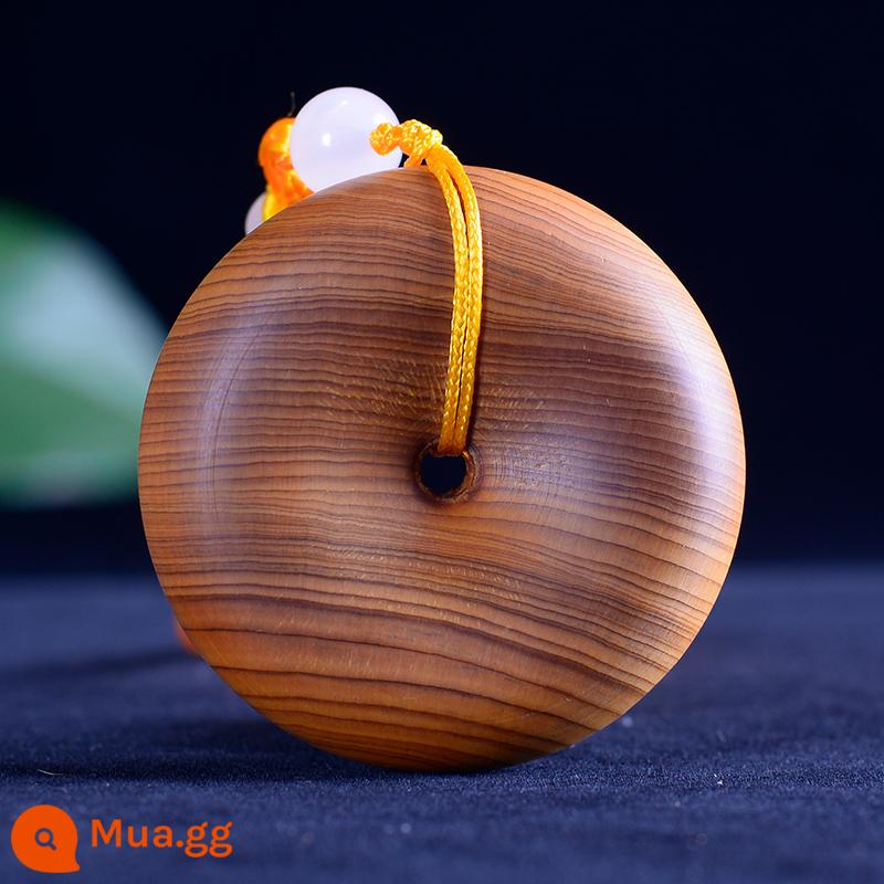 Thùy gỗ đàn hương đỏ mật độ cao gỗ đàn hương máu handmade khóa an toàn tay cầm mặt dây chuyền mặt dây chuyền mặt dây chuyền đăng nhập thủ công văn bản chơi - Khóa an toàn Thuja 50x20mm có ren treo