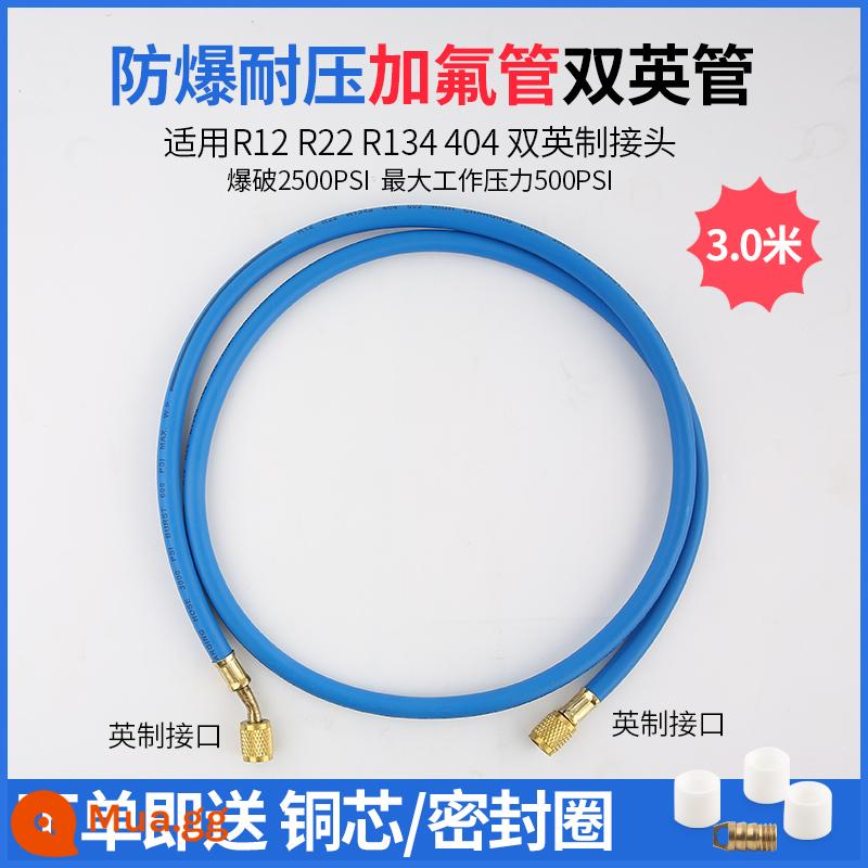 R410 R22 R134a ống làm đầy chất lỏng áp suất cao, ống flo điều hòa không khí ô tô, ống làm lạnh lạnh, ống làm lạnh - Đầu đồng cao cấp 3 mét (tiếng Anh kép)/1 chiếc, chịu áp lực 55kg