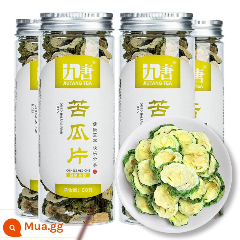 Trà khổ qua 500g chính hiệu khổ qua thái lát hàng mới nước ngâm nguyên chất phi thiên nhiên cao cấp dân dã hương vị nguyên bản trà khổ qua khô thái lát - 4 lon tổng cộng 200g