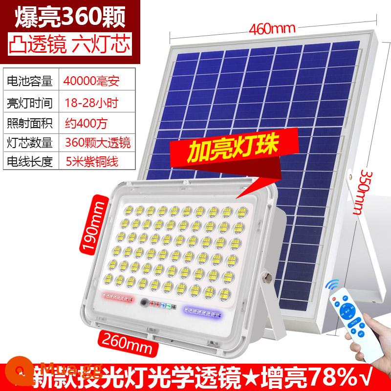 Đèn năng lượng mặt trời nông thôn mới đèn ngoài trời trong nhà 400W đèn pha sân một đến hai công suất cao siêu sáng 1000 watt - Thấu kính sáng 600W-18H-360 hạt-400 mét vuông bảo hành 10 năm