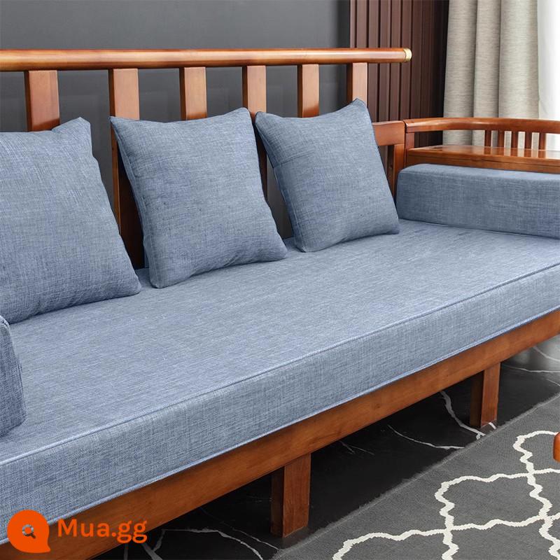 Đệm sofa cao su tùy chỉnh bằng gỗ gụ mới phong cách Trung Quốc bằng gỗ nguyên khối đệm chống trượt đệm xốp đệm cứng tùy chỉnh được thực hiện cho tất cả các mùa - Sky Blue - Four Seasons Ma [cổ điển, đơn giản, thoải mái và chống mài mòn]