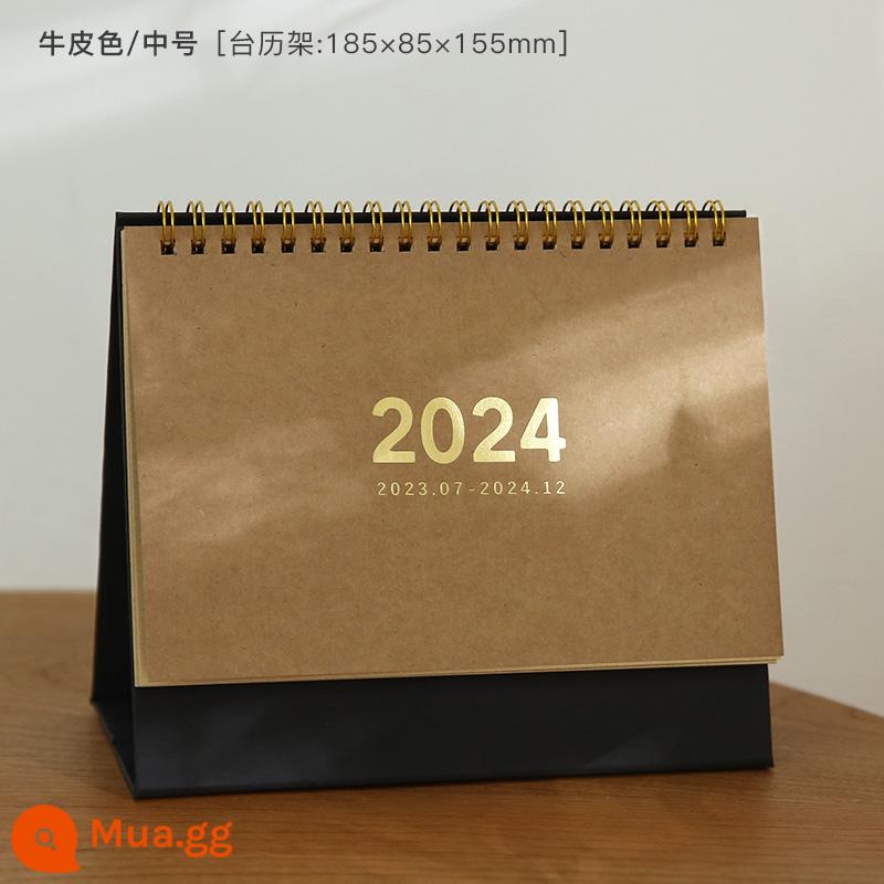 2023 lịch để bàn notepad in lịch văn phòng đơn giản trang trí máy tính để bàn 2022 lịch hàng tháng sách kế hoạch đăng ký tự giác - Giấy kraft (cỡ vừa) 2023.7-2024 cả năm