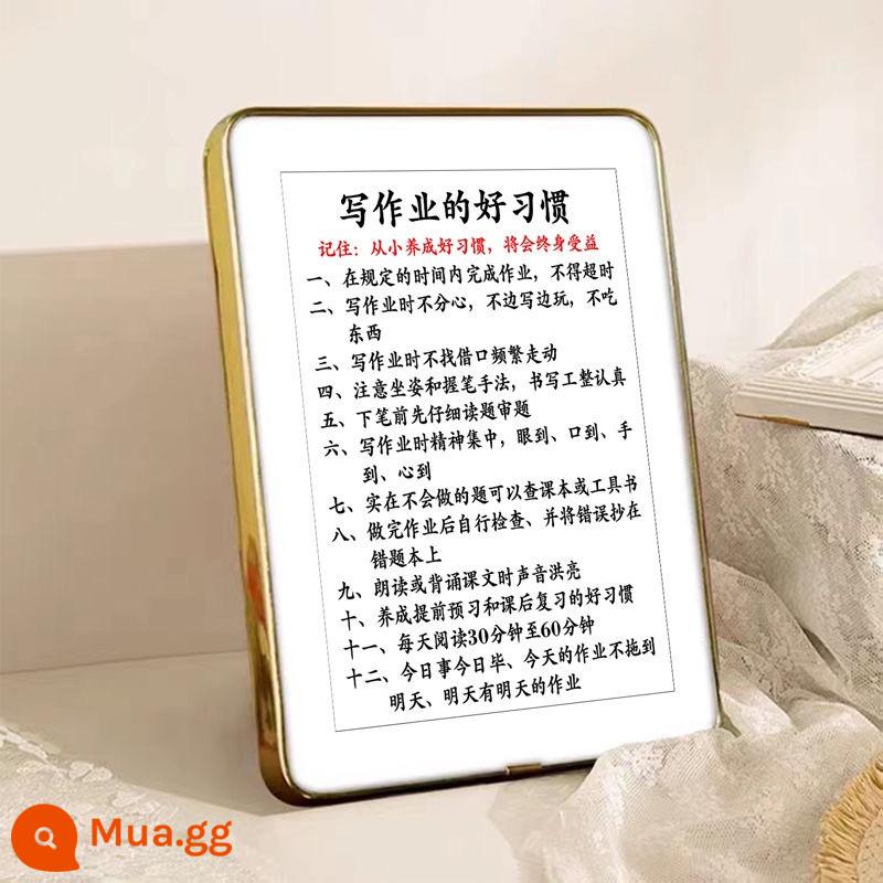 Bài tập về nhà của trẻ em thói quen tốt bàn truyền cảm hứng bàn học sinh thư pháp phương châm trang trí dọc văn phòng phòng khách - Thói quen tốt khi viết bài tập về nhà