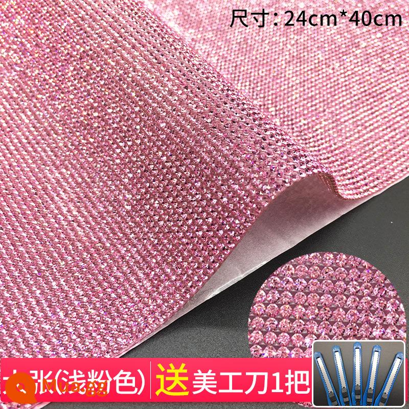 Kim cương phim dán xe khoan sáng tạo rhinestone dán cơ thể khoan nội thất ô tô phụ kiện kim cương dán điện thoại di động DIY handmade dán - Tấm lớn màu hồng nhạt (nhuộm)