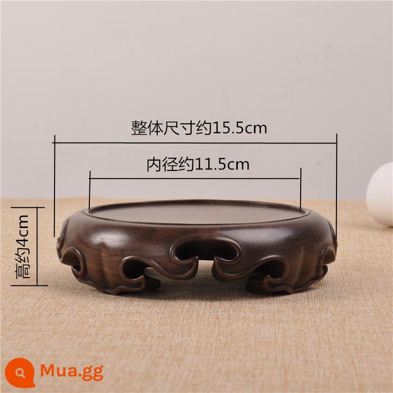 Gỗ nguyên hạt Ebony esbony tròn cơ sở Bonsai đồ trang trí gỗ hoa Jade Purple Sand Toot - Đường kính bên trong của Dumu Ruyi là 11,5cm