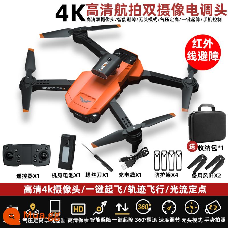 Máy bay điều khiển từ xa cho trẻ em tránh chướng ngại vật thông minh drone học sinh tiểu học drone nhỏ máy bay trực thăng cậu bé máy bay đồ chơi - H106 Orange [Camera kép điều khiển tốc độ điện tử 4k + tránh chướng ngại vật hồng ngoại toàn diện]