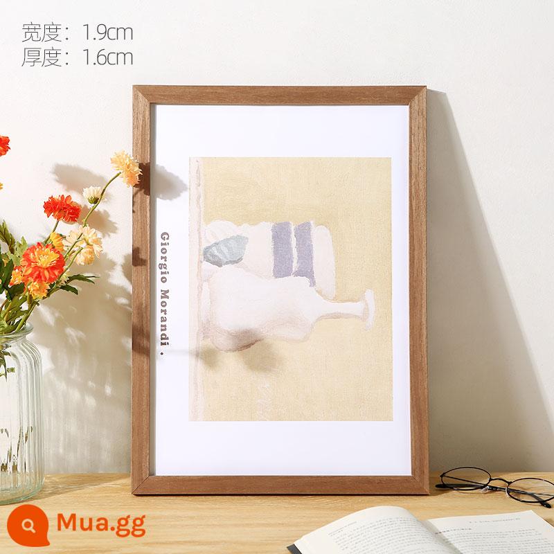 Khung ảnh màu gỗ thô treo tường thực sự Khung gỗ làm cho A3A4 Dầu giấy 4K8K tám bé trai 12 -inch 16 Khung gỗ lớn - Màu vân gỗ cổ điển