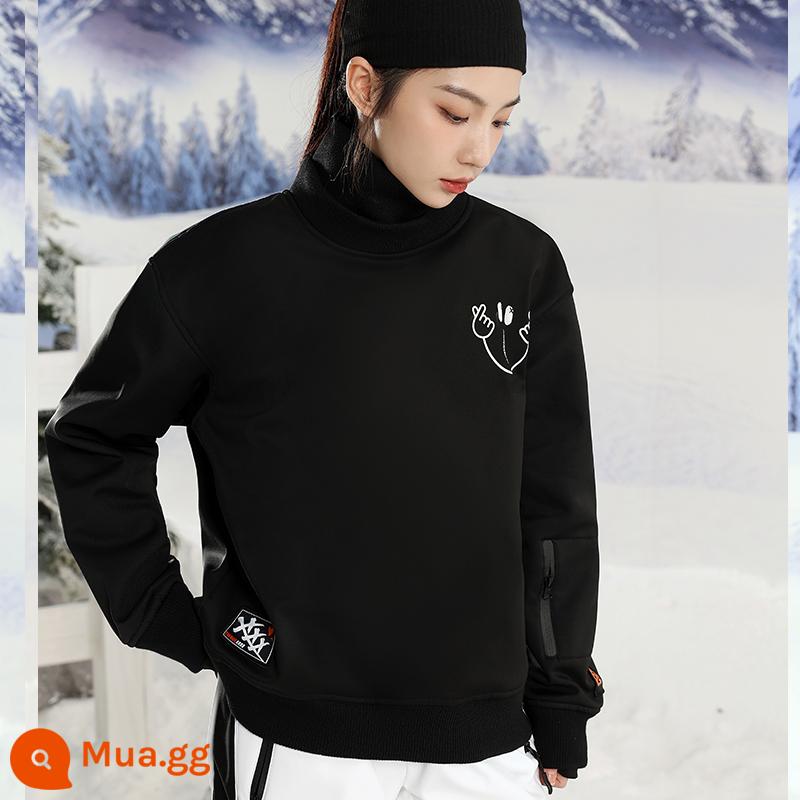 XXXSnow Ski Ski Quần áo nam và áo len không thấm nước nữ - Màu đen không thấm nước cộng với nhung