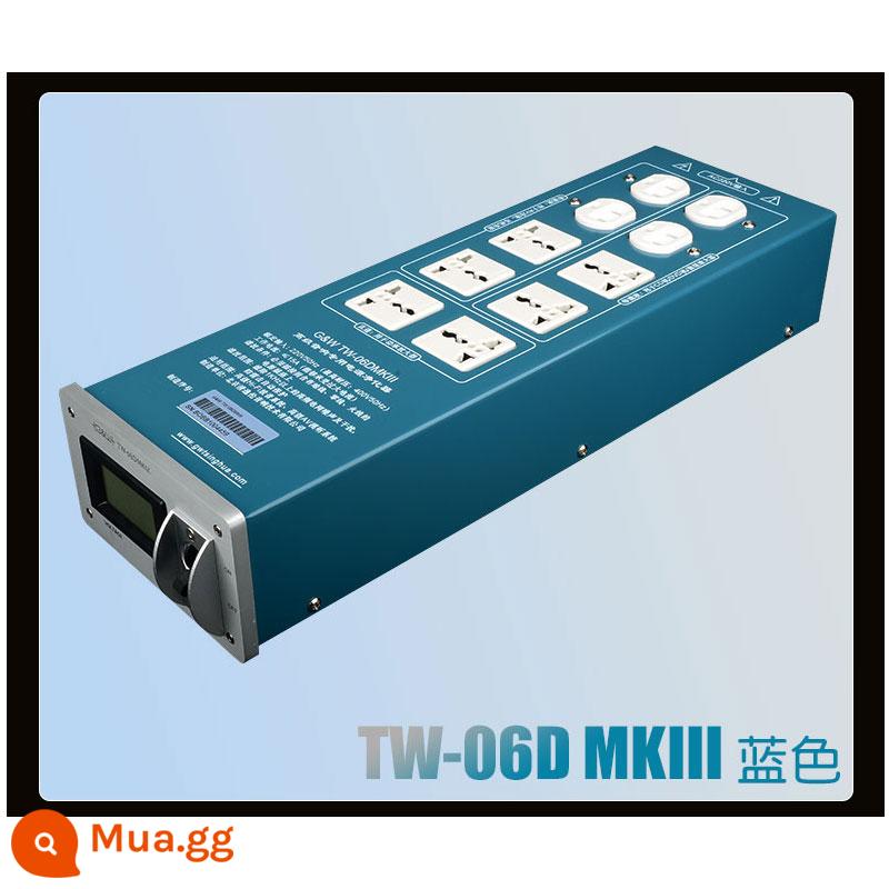 Tsinghua Wu Gang Qing Yilun TW-06DMK3 âm thanh công suất đặc biệt lọc chống sét ổ cắm giảm thanh hàng cắm - Mẫu LCD 06D MKIII (xanh)