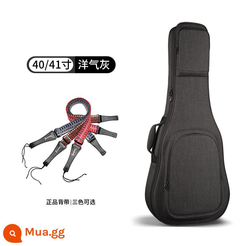 Saning Túi Đàn Guitar Dân Gian Túi Đàn Piano Dày 41 Inch 40 Inch Ba Lô Chuyên Nghiệp Chống Nước Acoustic Túi - Túi dày 40/41 inch màu xám Tây + chính hãng cho bé