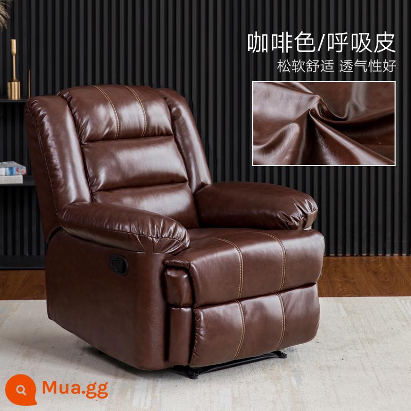 Không gian hạng nhất cabin ghế sofa một người ghế tựa da điện đa chức năng phòng khách lười massage làm móng công nghệ vải - da hô hấp màu nâu