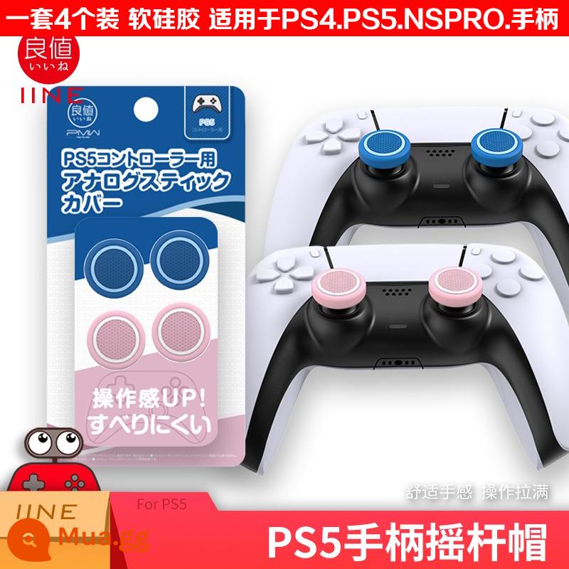 PS4 Mèo Móng Vuốt Đính Đá Nắp NS PRO Nắp Silicon PS3 PS5 Bộ Điều Khiển Bao Da Rocker XBOXONE Đính Đá Nắp Bảo Vệ - Bộ 4 vòng tròn màu hồng và màu xanh chính hãng giá tốt