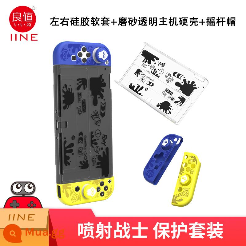 Ajitomo Công Tắc Splatoon Chủ Đề Bảo Vệ Phụ Kiện Đính Đá NS Hộp Thẻ OLED Tay Giá Đỡ Dây - Bộ bảo vệ máy bay chính hãng giá tốt phiên bản OLED độc quyền