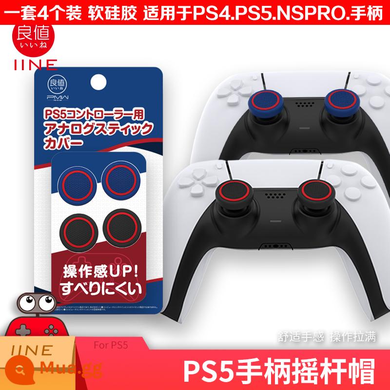 PS4 Mèo Móng Vuốt Đính Đá Nắp NS PRO Nắp Silicon PS3 PS5 Bộ Điều Khiển Bao Da Rocker XBOXONE Đính Đá Nắp Bảo Vệ - Bộ 4 vòng tròn màu xanh và đen chính hãng giá tốt