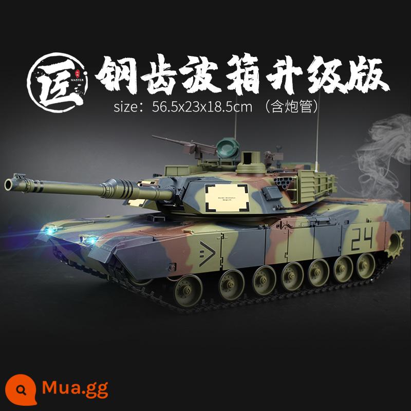 Henglong 1/16 Mỹ M1A2 Abrams phiên bản chiến đấu chính 7.0 xe tăng điều khiển từ xa 2.4G mô hình kim loại - Hộp số thép 7.0 phiên bản nâng cấp [xanh] phiên bản giới hạn