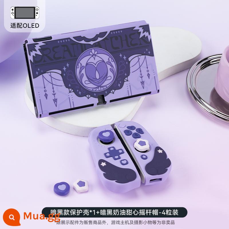 Vô cùng muốn Nintendo switchol vỏ bảo vệ ns cánh sao câu chuyện vỏ bảo vệ tay cầm silicone tay túi lưu trữ - [OLED] Vỏ bảo vệ Star Wing Story phiên bản tối - Chân đế miễn phí + Kem phiên bản tối Người yêu