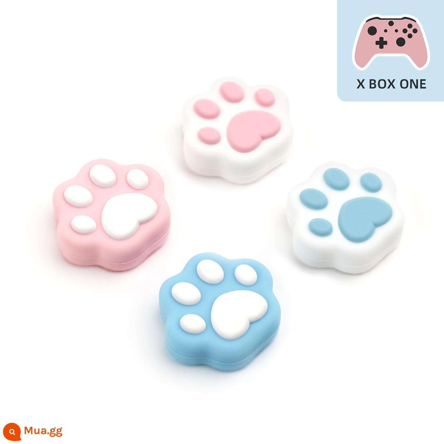 Cực kỳ muốn ps5 rocker bảo vệ silicone key cap nspro ps4 xbox ghost game handle rocker cap - Mũ bập bênh hình chân mèo có đệm màu hồng và xanh XSX/Xbox one