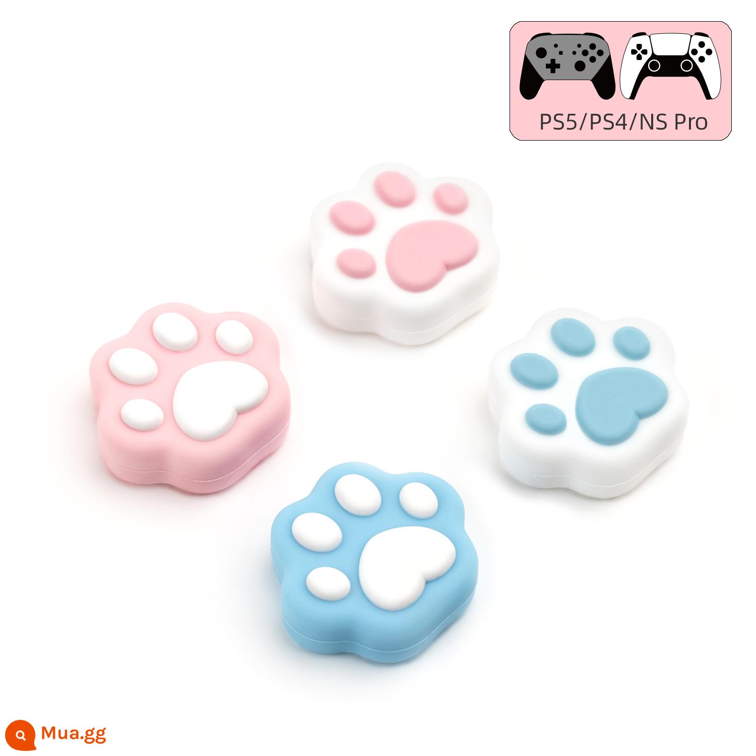 Cực kỳ muốn ps5 rocker bảo vệ silicone key cap nspro ps4 xbox ghost game handle rocker cap - Mũ lưỡi trai Cat Claw Rocker màu hồng và xanh dương PS5&4/NS Pro