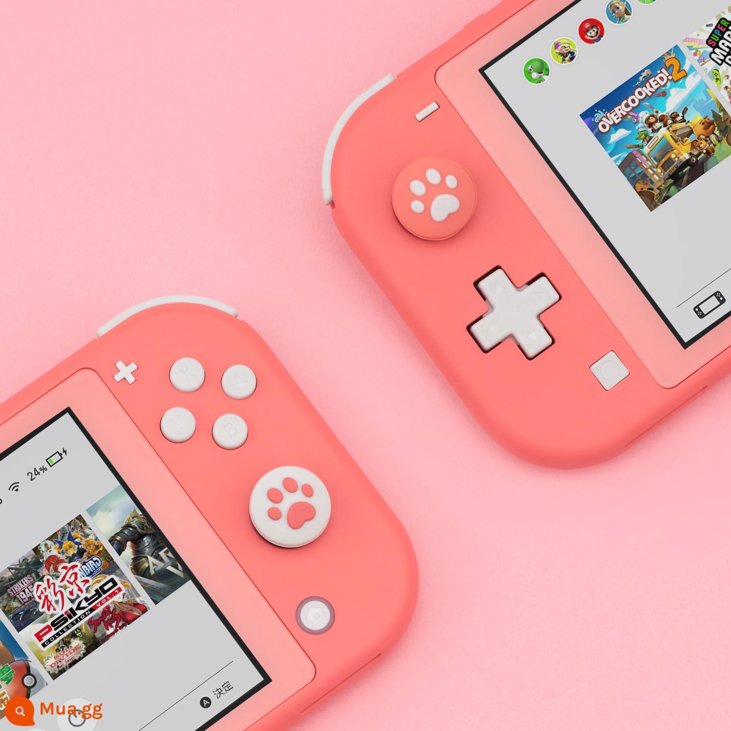 Cực kỳ muốn Bộ chuyển đổi Nintendo nắp mèo móng vuốt rocker nắp rocker joycon NS nắp bảo vệ nắp nút lite - Vỏ rocker móng vuốt mèo màu hồng san hô