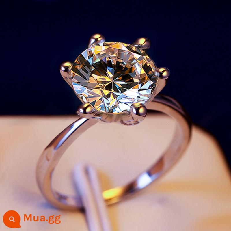 Bạc 925 Một Carat Nhẫn Đứng Kim Cương Mô Phỏng Nhẫn Đứng Kim Cương Nữ Cưới Cầu Hôn Cặp Đôi Moissanite Nhẫn Đính Hôn Ngày Lễ - [Nữ] Có thể điều chỉnh độ mở 10 carat