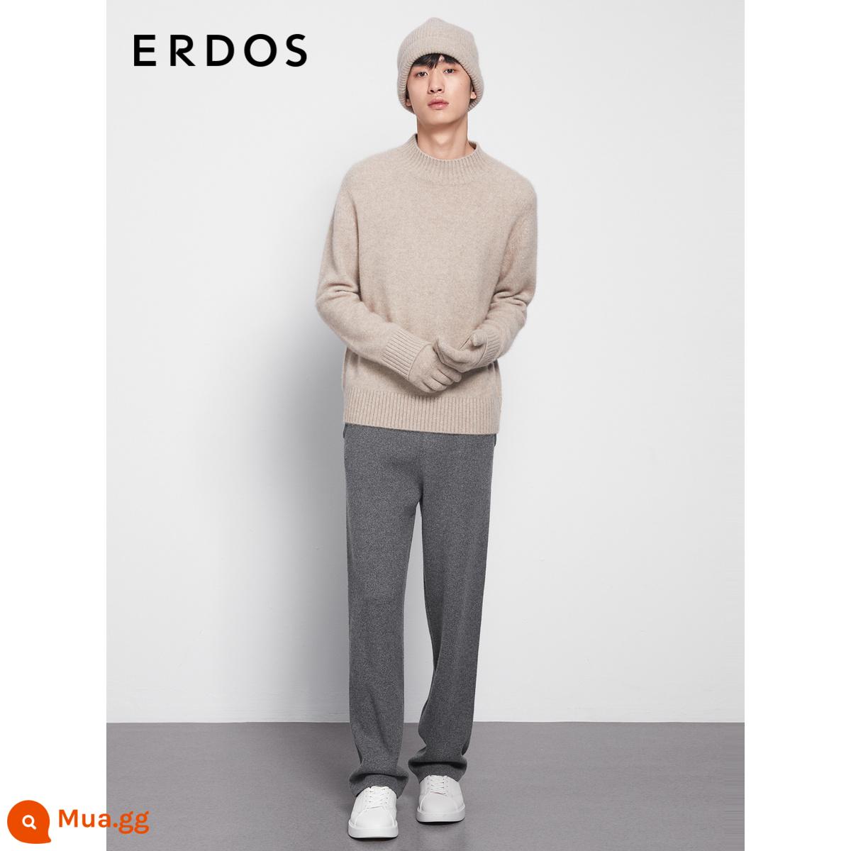 Erdos nam mùa thu và mùa đông tinh khiết cashmere đơn -mũ nam mũ len một phần mũ len dày dễ kết hợp - màu cát