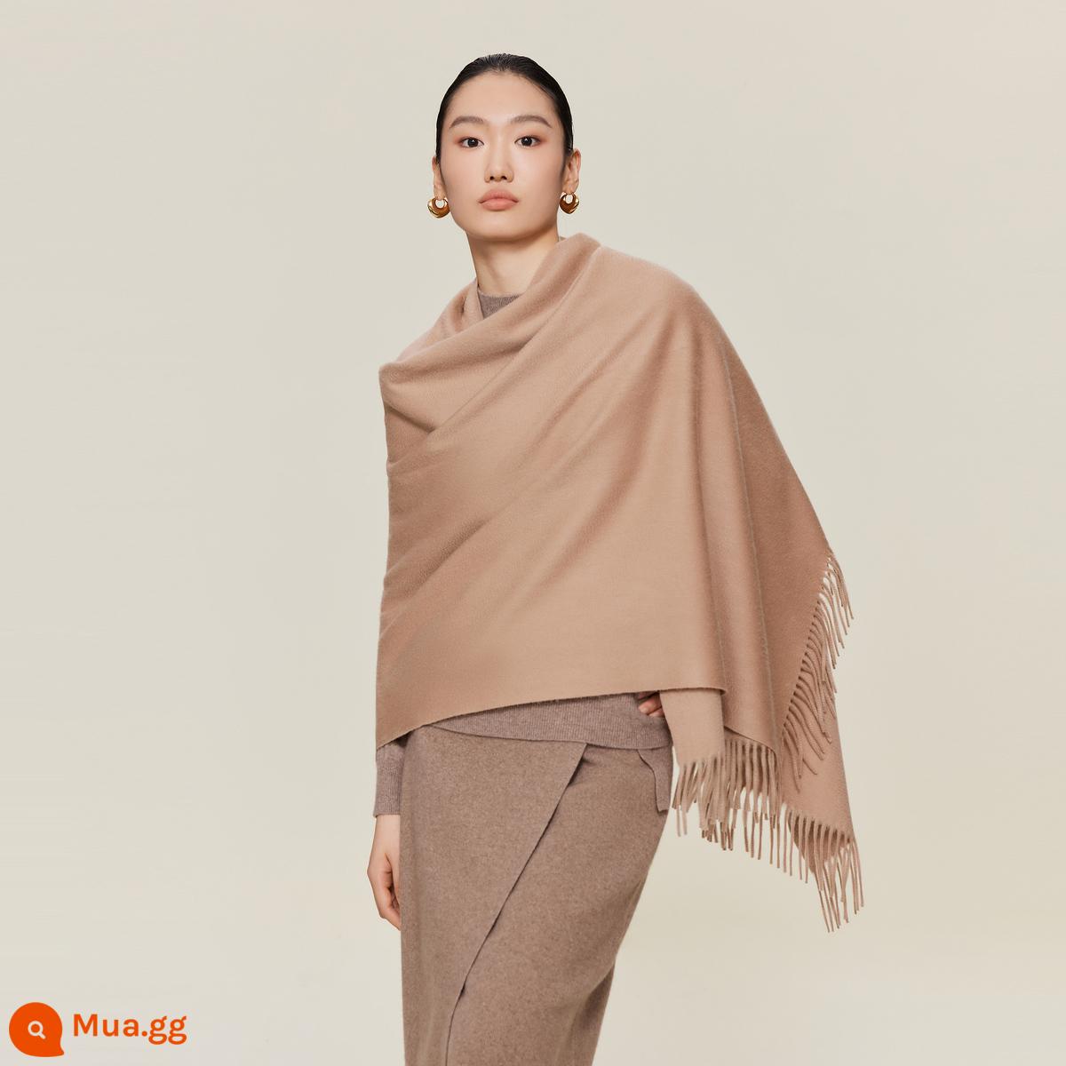 Khăn choàng cashmere tinh khiết Ordos 1980 ấm áp đa năng trong mùa thu đông trang trí tua rua - Camel-24 sẽ được giao hàng trong vòng 30 ngày kể từ ngày đặt hàng trước