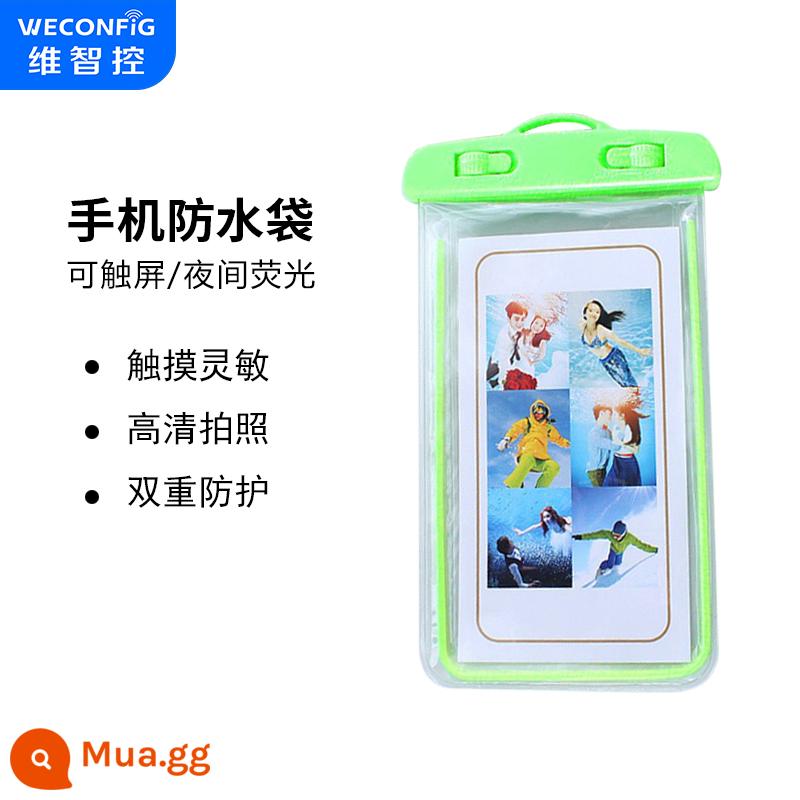 Weizhi kiểm soát điện thoại di động túi chống nước màn hình cảm ứng điện thoại di động không thấm nước bìa lặn điện thoại di động niêm phong túi ziplock túi bơi - 1 màu xanh có dây buộc