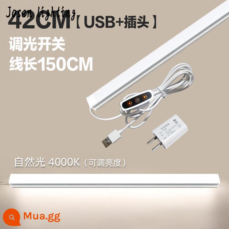 Đèn LED học tập để bàn trần usb đèn ngủ nhỏ ký túc xá sinh viên đại học ký túc xá đèn ống giường bảo vệ mắt nam châm đèn. - 42cm/có thể điều chỉnh độ sáng/ánh sáng tự nhiên+phích cắm