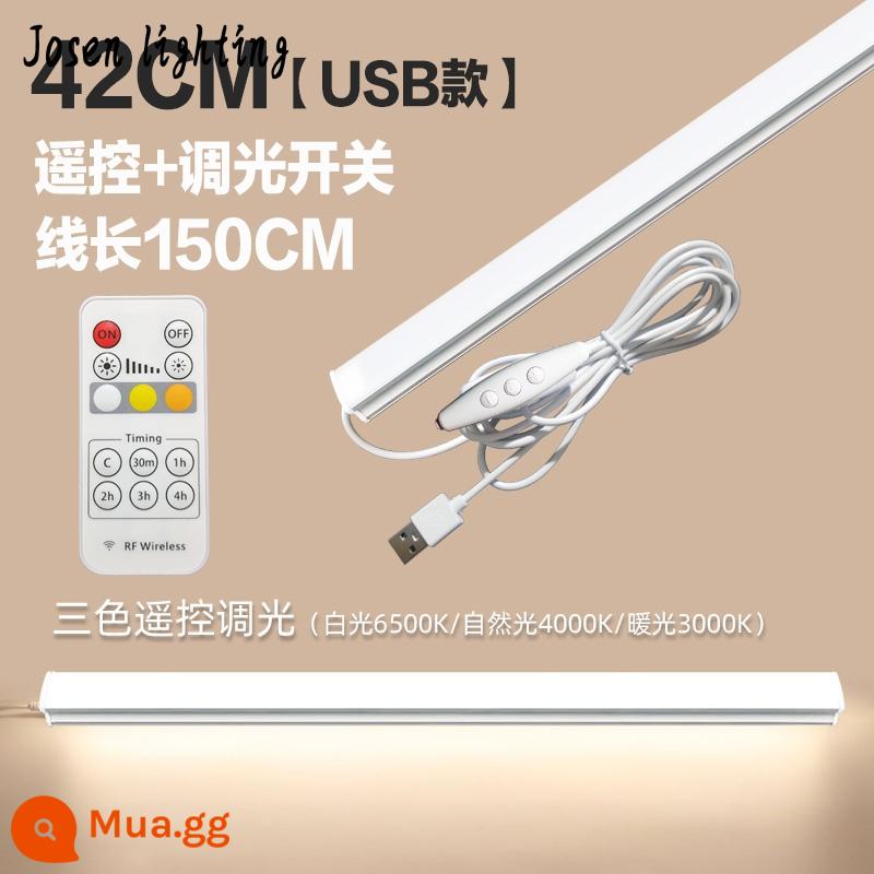 Đèn LED học tập để bàn trần usb đèn ngủ nhỏ ký túc xá sinh viên đại học ký túc xá đèn ống giường bảo vệ mắt nam châm đèn. - Điều khiển từ xa mờ 42cm/ba màu