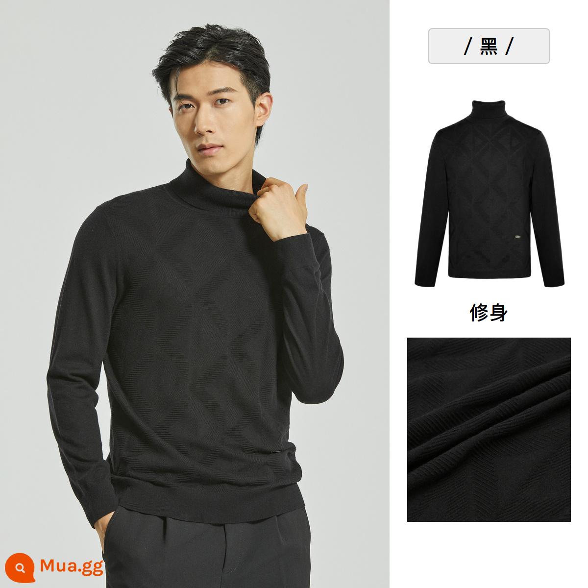 [Bao gồm cả cashmere để giữ ấm] Áo len cổ lọ lộn ngược chính thức cho nam mùa đông 2022 của Lilanz - Đen(G2DMS0322S)