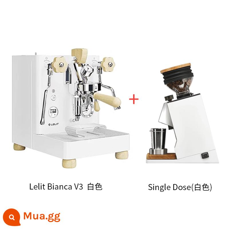 Ý Lelit Bianca V3 đòn bẩy áp suất biến đổi nồi hơi đôi Bơm quay PID E61 máy pha cà phê espresso - v3 trắng + liều trắng