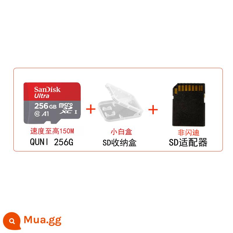 SanDisk độ bền cao video giám sát thẻ nhớ microSD 64G máy ghi hình lái xe thẻ ống kính chụp ảnh giám sát - QUNI 256G 120M+ đi kèm hộp lưu trữ SD + ngăn chứa thẻ SD