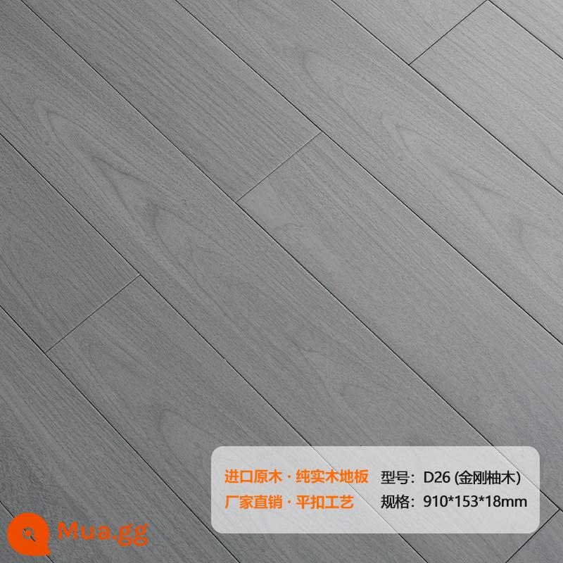 Longyan Diamond Teak Oak Sàn gỗ nguyên khối Nhà máy bán hàng trực tiếp Hạt gỗ màu xám Phòng ngủ gia đình Thân thiện với môi trường - Gỗ tếch kim cương xám D26