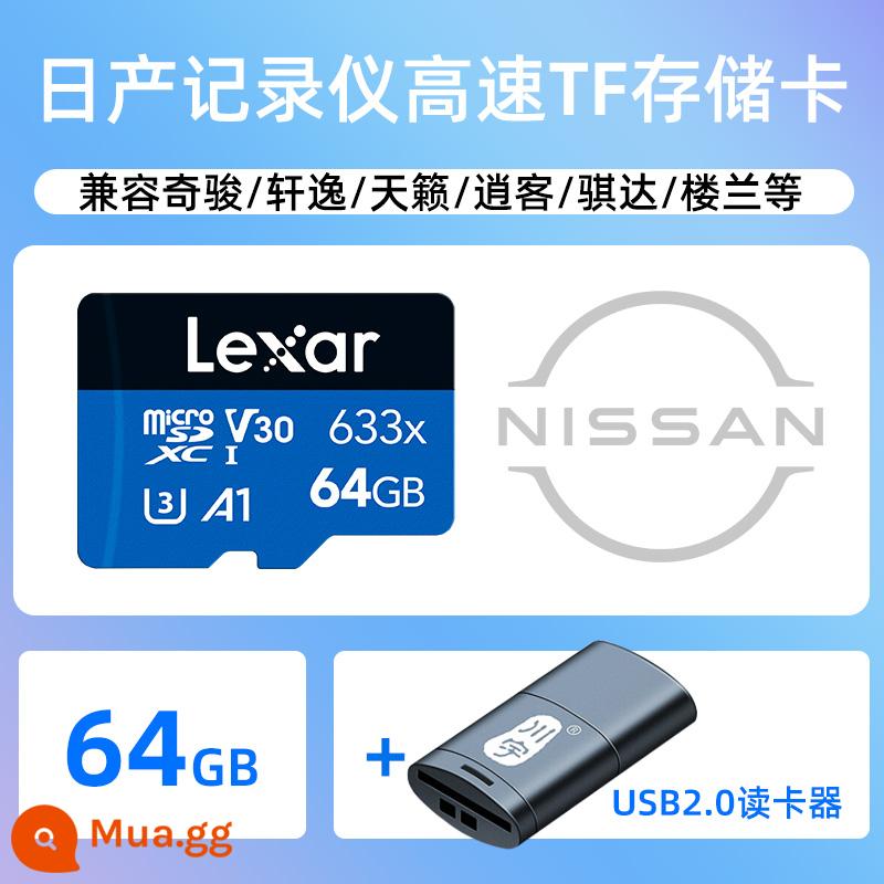 [Nissan chuyên dụng] Lexar Nissan 21 mẫu 14 thẻ nhớ ghi âm lái xe Sylphy mới Bộ nhớ 32g thẻ tf chuyên dụng Qijun Tiida Teana Bluebird thẻ nhớ tf xe hơi tốc độ cao - [Đầu đọc thẻ]+6 4G Nissan Dash Cam Special (Lexar)