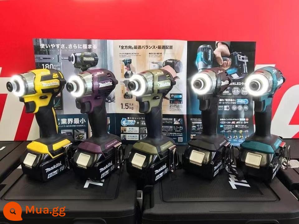 Nhật Bản Nhập Khẩu Makita TD173D Makita TD172 Tác Động Lô Mô Men Xoắn Tua Vít 18V Không Chổi Than Pin Lithium Máy Khoan Điện - Bộ 4: Chọn màu TD173D + 3AH hai pin và một bộ sạc + hộp dụng cụ (đi kèm bit Weiwei + hút nam châm + kẹp bit)