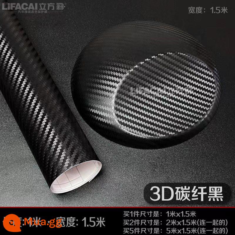 Xe Ô Tô Sợi Carbon Phim Đen 3D Nội Thất Cột Điều Khiển Miếng Dán 5D Toàn Thân Mái Mờ Mờ Đổi Màu Phim - Sợi carbon 3D màu đen (dài 1 mét * rộng 1,5 mét)