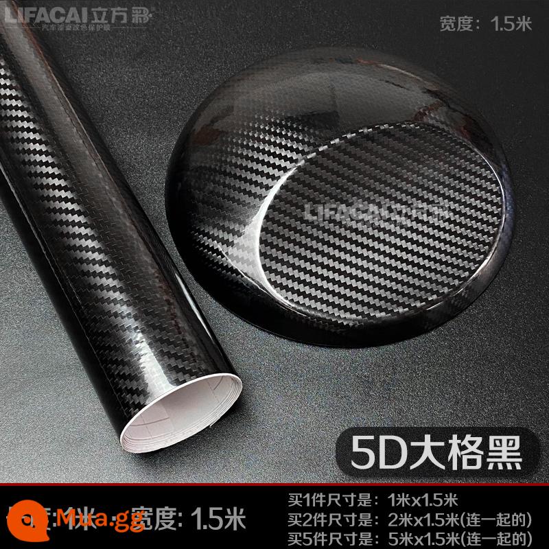 Xe Ô Tô Sợi Carbon Phim Đen 3D Nội Thất Cột Điều Khiển Miếng Dán 5D Toàn Thân Mái Mờ Mờ Đổi Màu Phim - Lưới nổi bật 5D lớn (dài 1 mét * rộng 1,5 mét