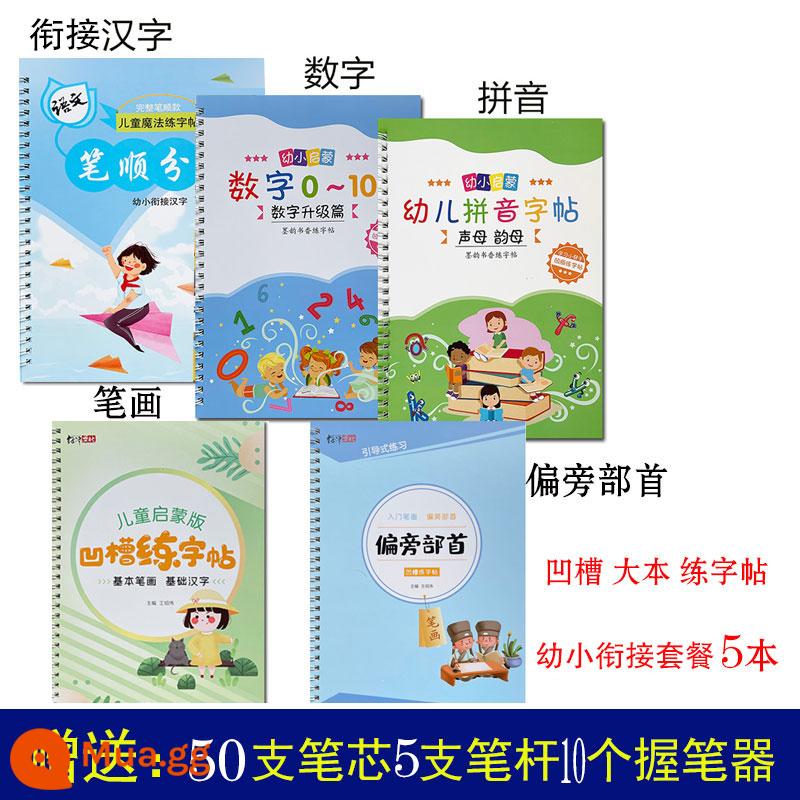 Lớp mẫu giáo trung học cơ sở lớp lớn nét và nét thực hành chép sách lớp một người mới bắt đầu nét từng nét chạm giác ngộ sách chép - Nét + căn + nối chữ Hán + số + bính âm