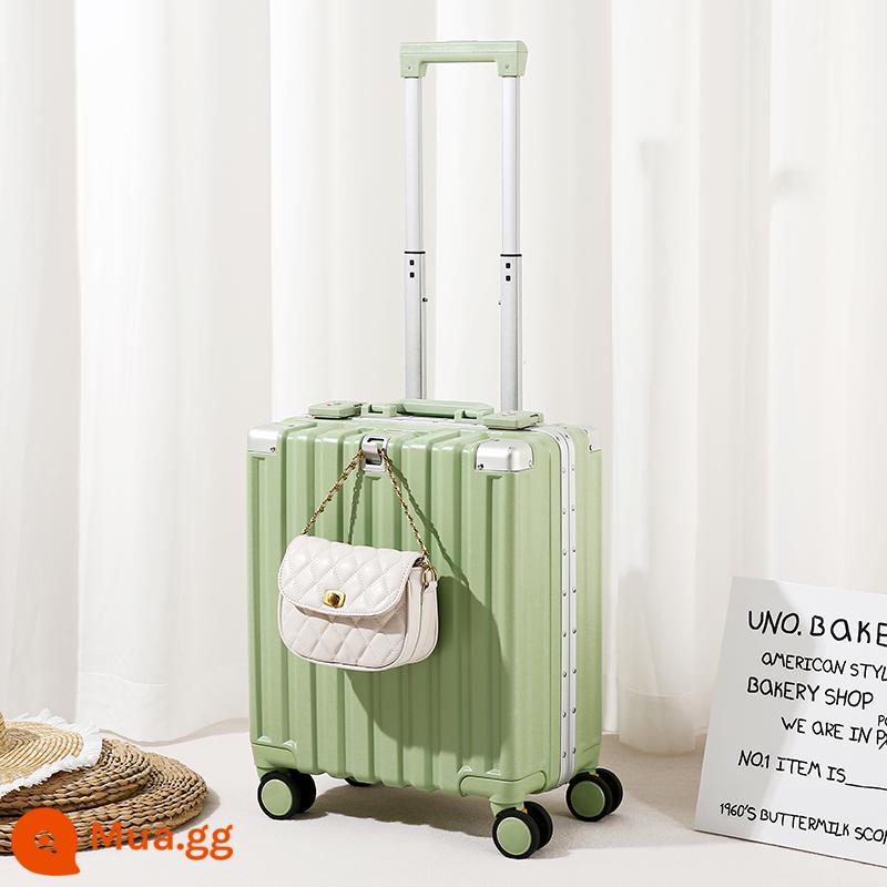 Vali 20 inch vali nhỏ xe đẩy lên máy bay dành cho nam và nữ Vali nhẹ 18 inch vali mật khẩu nhỏ 16 inch - Màu xanh bơ [khung nhôm dày chống áp lực]