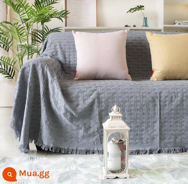 Mumi Đơn Giản Sofa Khăn Full Chống Trơn Trượt Ghế Đôi Chống Mèo Xước Đa Năng Sofa Chăn Bọc Sofa vải Dày - Mẫu gạch xám sang trọng