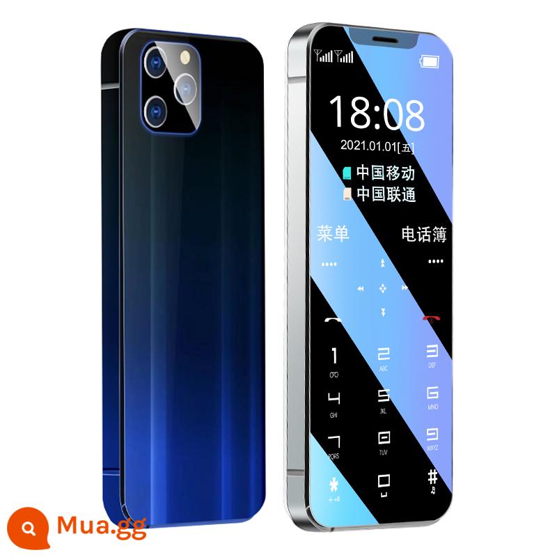 Full Netcom 4G siêu mỏng điện thoại mini học sinh bỏ nghiện Internet máy không thông minh thẻ định vị nam nữ học sinh cấp 2, cấp 3 nút vô hình di động Unicom Telecom máy siêu nhỏ bỏ túi cho người già - Màu xanh đen nhạt dần