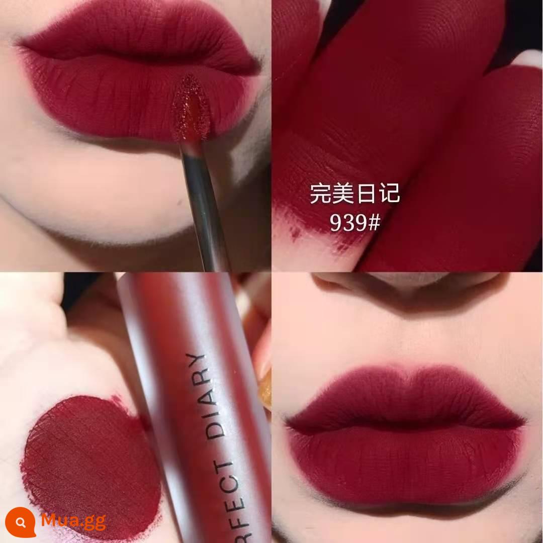 Perfect Diary Matte Lip Men 939 Bean Paste Color Lipstick 909 Niche Brand 704 Phong Cách Sinh Viên Nữ Chính Hãng Dưỡng Ẩm - 939-Trái anh đào to màu đỏ trên xe (hot sale)