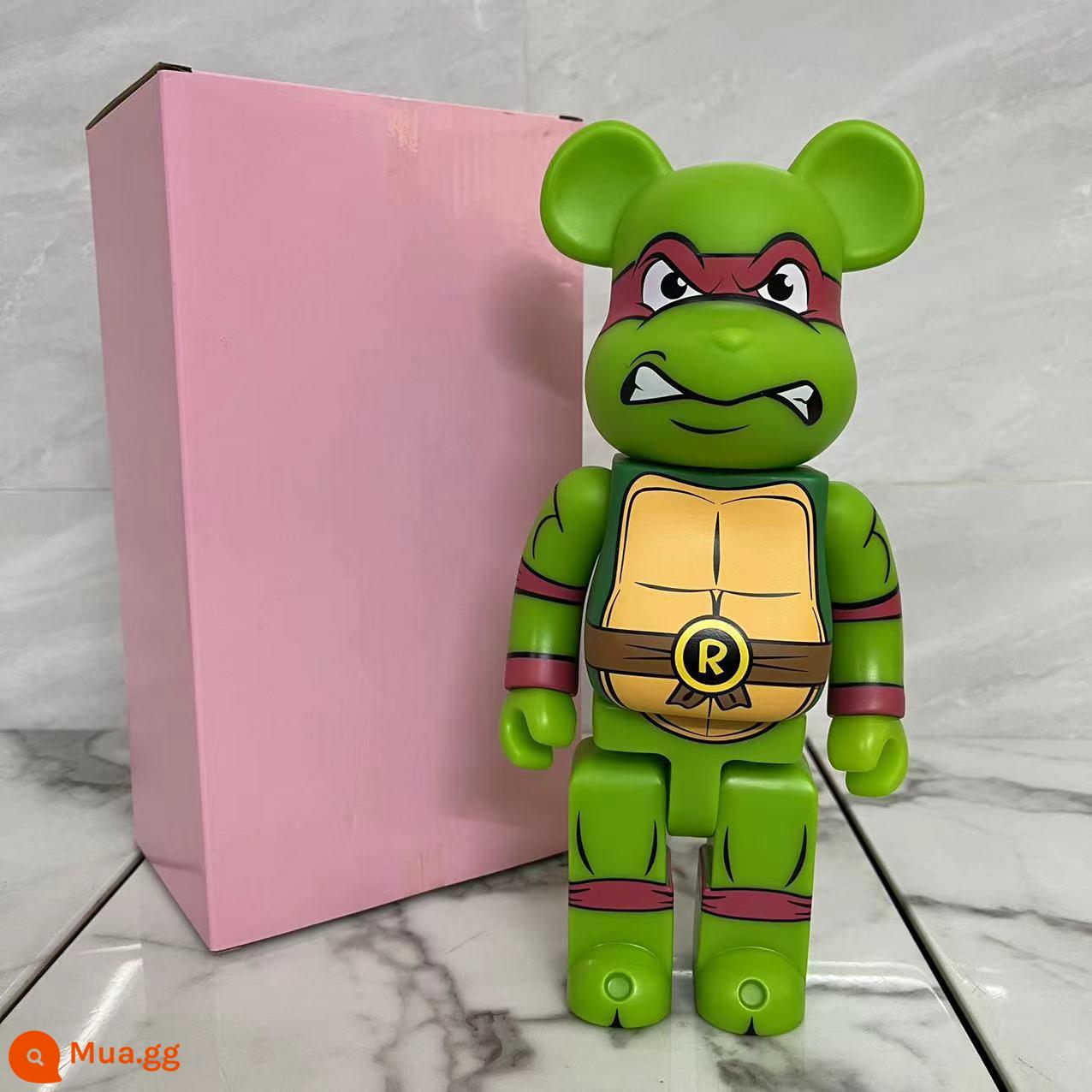 Bearbrick lưới đỏ bạo lực gấu búp bê trang trí phòng khách xây dựng mô hình khối búp bê gấu dâu tây gấu mù hộp quà tặng - Ninja Rùa Raph