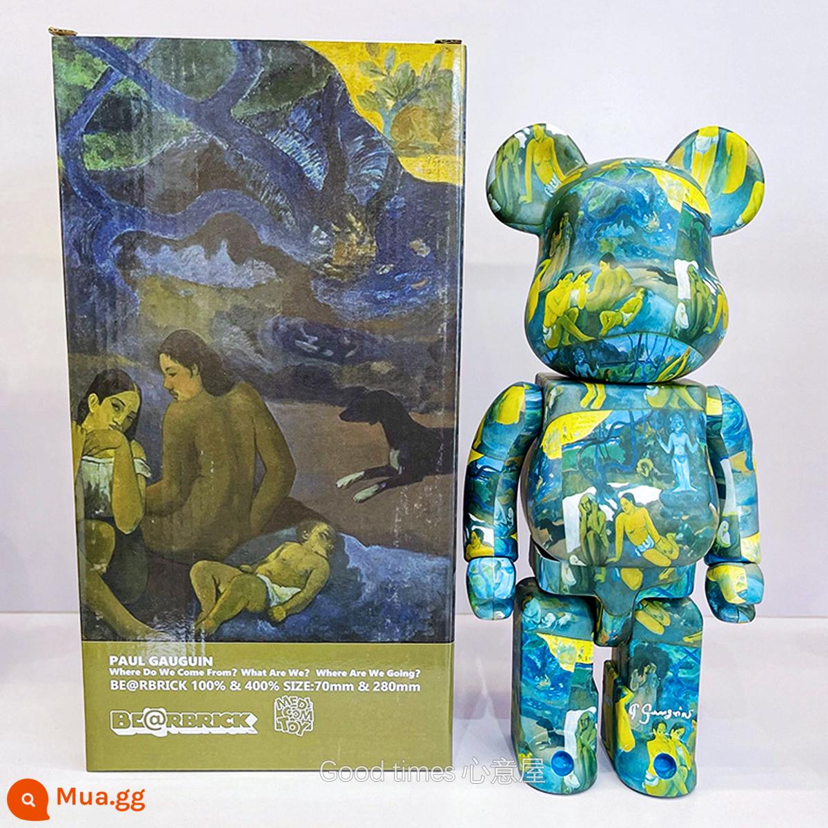 Bearbrick400% bạo lực gấu khối xây dựng gấu trang trí phòng khách mô hình trang trí búp bê Van Gogh búp bê triều chơi gấu - Ralph Lauren Polo Gauguin (phiên bản cao cấp một khớp bấm)