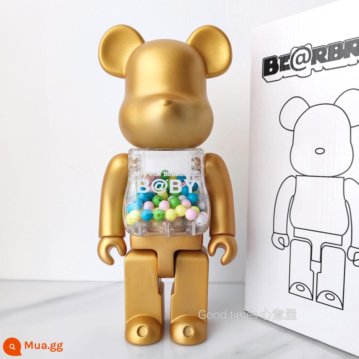 Bearbrick lưới đỏ bạo lực gấu búp bê trang trí phòng khách xây dựng mô hình khối búp bê gấu dâu tây gấu mù hộp quà tặng - Quả cam