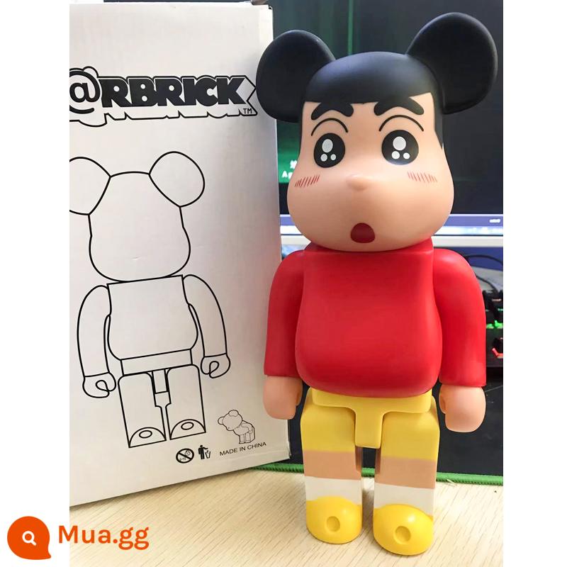 Bearbrick lưới đỏ bạo lực gấu búp bê trang trí phòng khách xây dựng mô hình khối búp bê gấu dâu tây gấu mù hộp quà tặng - hoa vân anh