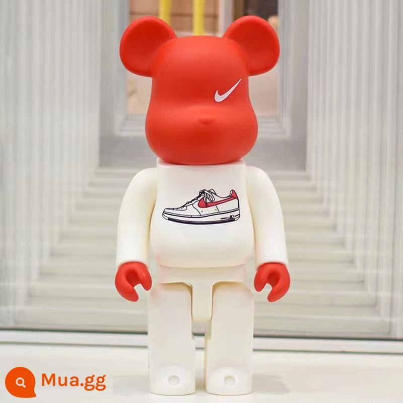 Bearbrick lưới đỏ bạo lực gấu búp bê trang trí phòng khách xây dựng mô hình khối búp bê gấu dâu tây gấu mù hộp quà tặng - con công màu xanh